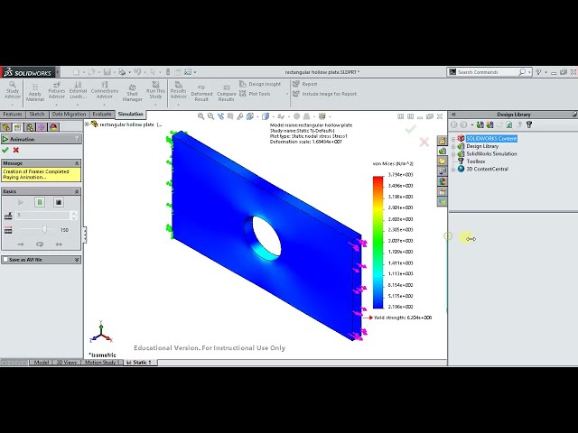 فیلم آموزشی: آموزش solidworks | تجزیه و تحلیل شبیه سازی صفحه توخالی