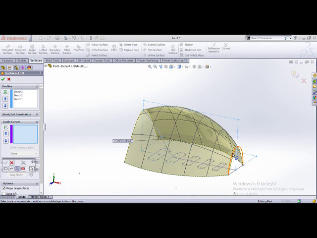 فیلم آموزشی: SolidWorks Loft Copy Paste Trim Surface