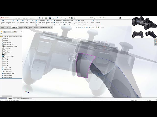 فیلم آموزشی: طراحی کیس پایین کنترل از راه دور PS3 با استفاده از SOLIDWORKS Surfacing