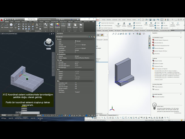 فیلم آموزشی: سیستم مختصات Solidworks XYZ (Solidworks XYZ Koordinat sistemi) با زیرنویس فارسی