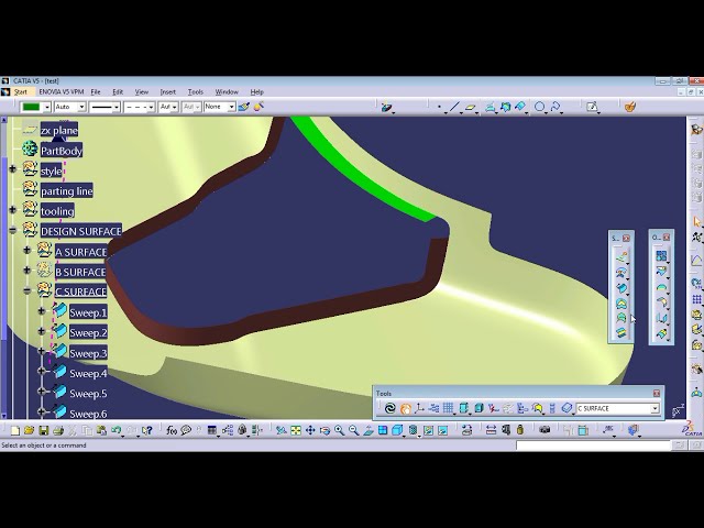 فیلم آموزشی: Catia V5 - طراحی قطعات پلاستیکی - قطعه با ویژگی ها (سطح اطراف)، پاورکپی، خط جدایی