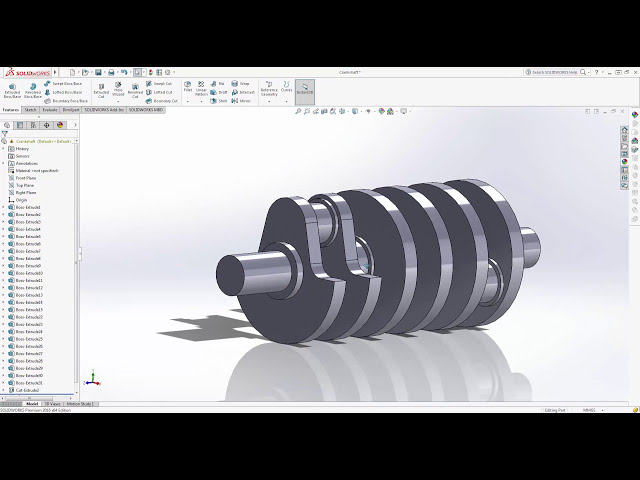 فیلم آموزشی: آموزش SOLIDWORKS نحوه ساخت میل لنگ | موتور V6 (قسمت 1)