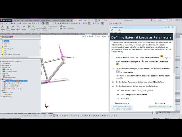 فیلم آموزشی: ارزیابی طراحی قاب دوچرخه DS Solidworks 3
