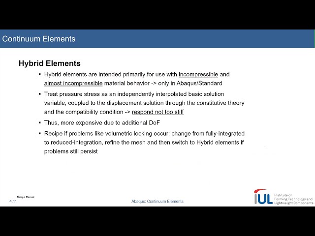 فیلم آموزشی: آموزش Abaqus: Continuum Elements #3 Locking Phenomen