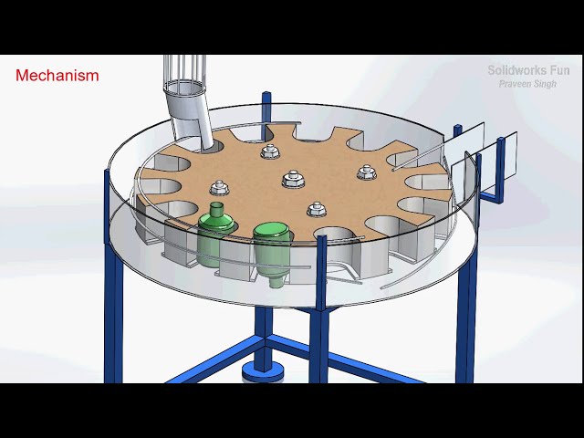 فیلم آموزشی: انیمیشن Solidworks: PET Bottle Unscrambller Motion Study