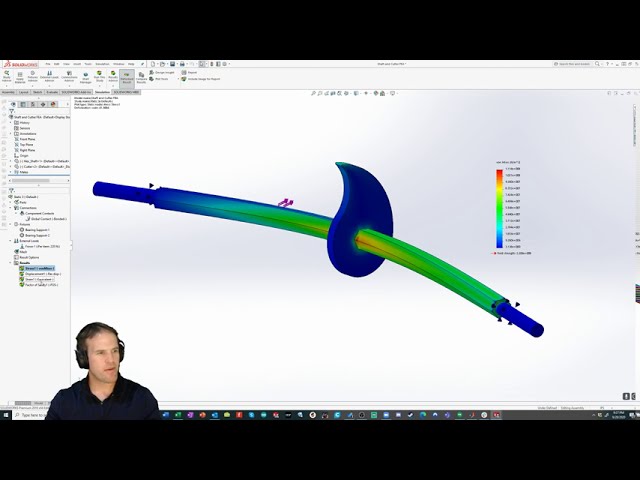 فیلم آموزشی: مثال FEA شفت SolidWorks برای خردکن پلاستیکی با زیرنویس فارسی