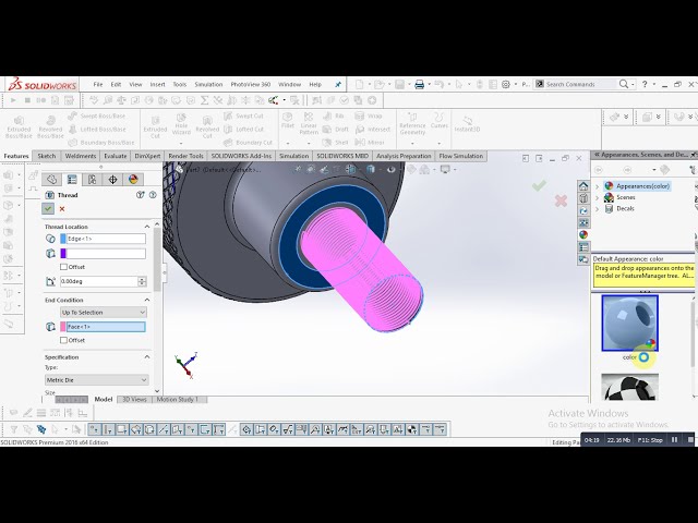 فیلم آموزشی: نحوه طراحی دستگیره Knurled در Solidworks