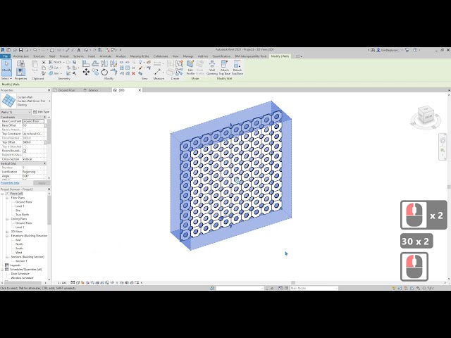 فیلم آموزشی: آموزش Revit (روز 93) - پانل سوراخ شده پارامتریک با استفاده از کرتین وال