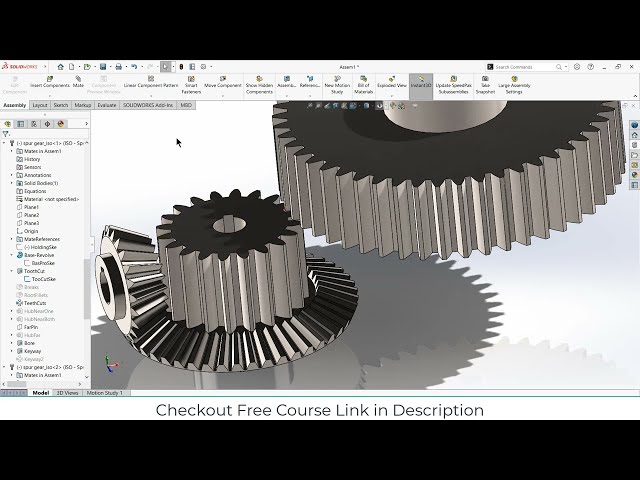 فیلم آموزشی: مونتاژ Spur and Bevel Gear در Solidworks با زیرنویس فارسی