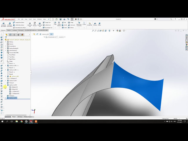 فیلم آموزشی: نحوه ساخت پانل های جامد بدنه خودرو از سطوح در Solidworks | طراحی SVA با زیرنویس فارسی