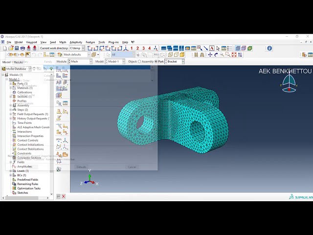 فیلم آموزشی: Abaqus Tutorial 1 (Basic): Simple Bracket (Static Analysis)