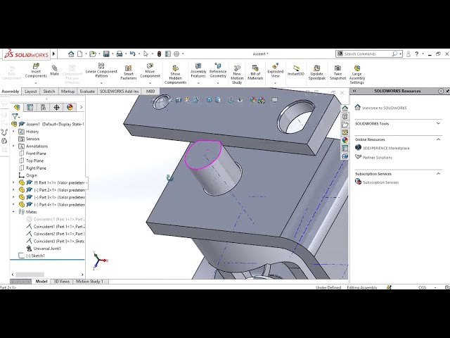 فیلم آموزشی: ⚡ اتصال یونیورسال Mechanical Mate Solidworks