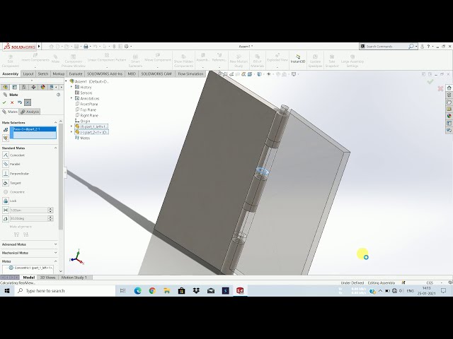 فیلم آموزشی: آموزش Solidworks- طراحی (مدل سازی)، مونتاژ و شبیه سازی استاتیکی لولا مکانیکی