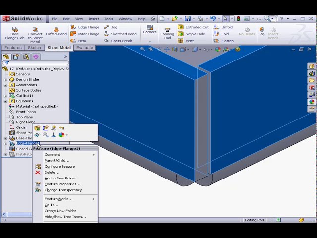 فیلم آموزشی: آموزش Sheet Metal 17 SOLIDWORKS ( گوشه بسته ). با زیرنویس فارسی