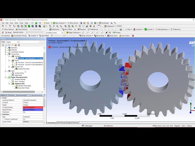 فیلم آموزشی: نحوه تنظیم یک تحلیل Gear FEA در ANSYS با استفاده از مفاصل و جابجایی های از راه دور با زیرنویس فارسی