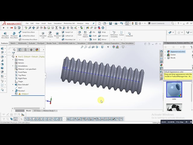 فیلم آموزشی: نحوه طراحی نخ کرم در Solidworks