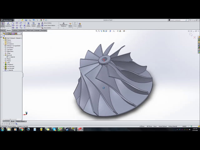 فیلم آموزشی: نحوه رسم چرخ کمپرسور توربو در Solidworks با زیرنویس فارسی