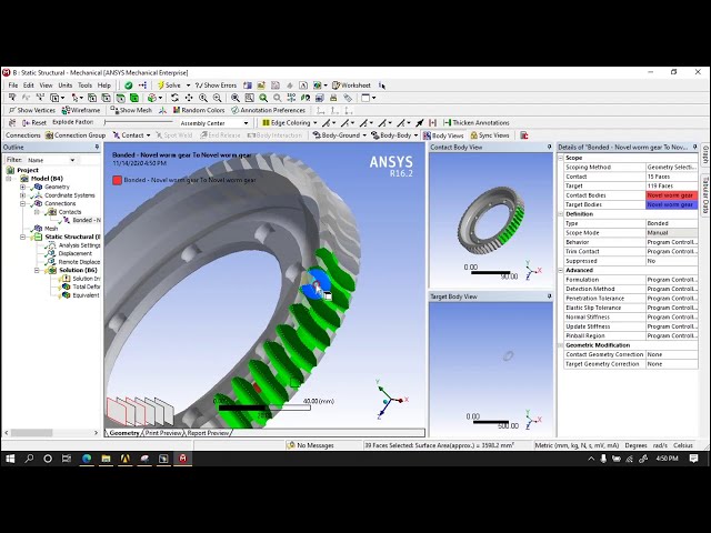 فیلم آموزشی: تحلیل سازه ایستا بر روی چرخ دنده کرم در میز کار Ansys با زیرنویس فارسی