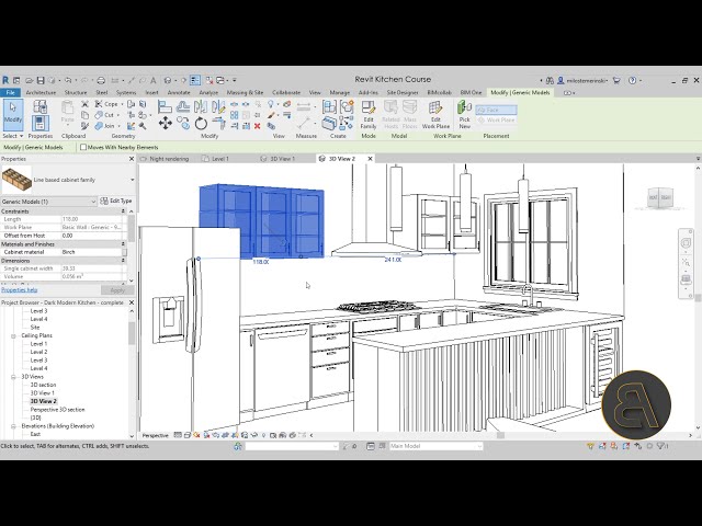 فیلم آموزشی: دوره آموزشی طراحی داخلی آشپزخانه Revit - بیش از 5 ساعت ویدیو با زیرنویس فارسی