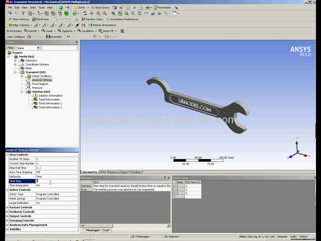 فیلم آموزشی: آموزش تحلیل سازه Ansys -4: تحلیل گذرا آچار