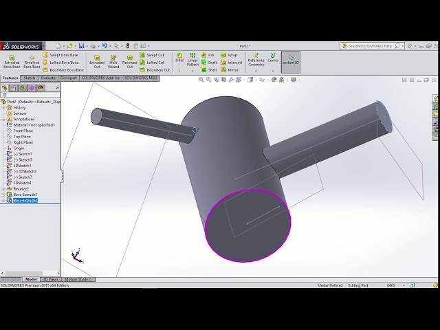 فیلم آموزشی: آموزش Solidworks ساخت لوله های متقاطع در جهات مختلف با زیرنویس فارسی