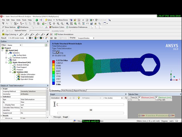 فیلم آموزشی: تحلیل ساختاری استاتیک آچار در میز کار Ansys با زیرنویس فارسی