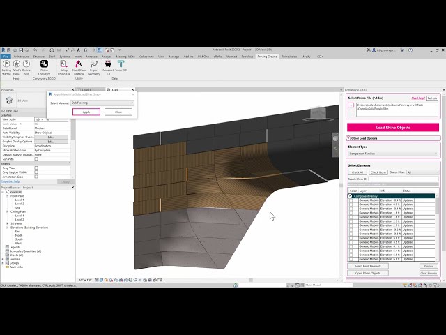 فیلم آموزشی: پیش نمایش Conveyor v3 - تعیین و تغییر مواد به Revit عناصر DirectShape