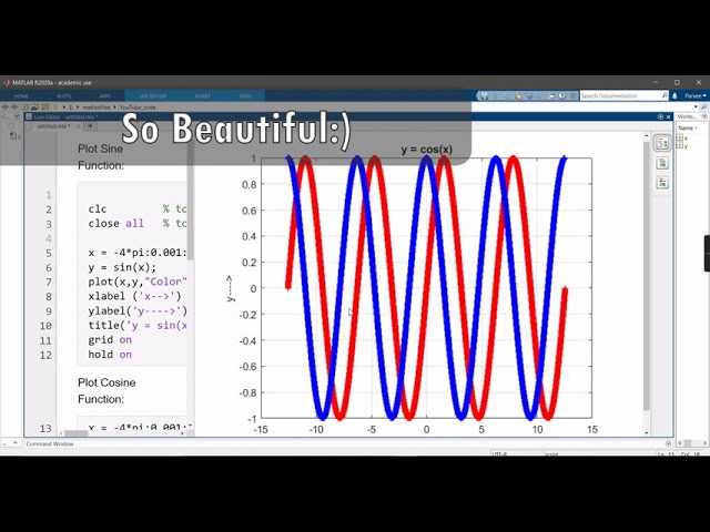 فیلم آموزشی: تابع سینوس و کسینوس در متلب #MATLAB #Sine #cos #matlab با زیرنویس فارسی