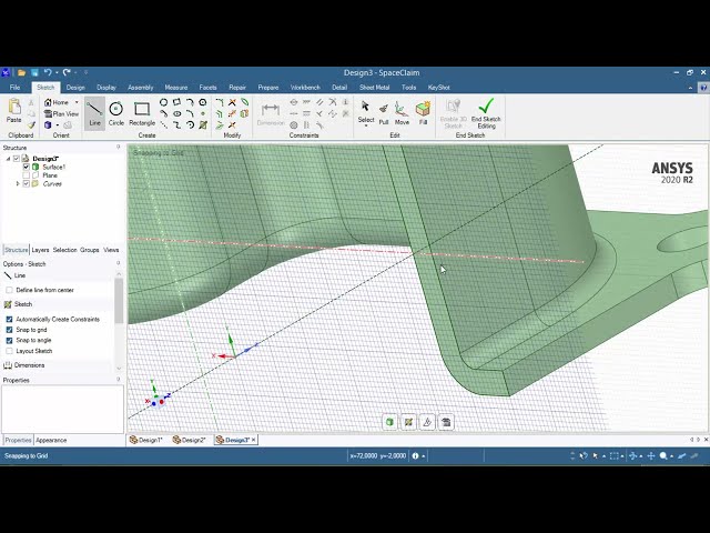 فیلم آموزشی: درپوش Ansys SpaceClaim با سطوح