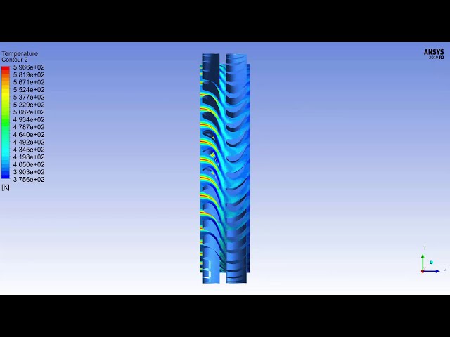 فیلم آموزشی: ANSYS CFX: انتقال حرارت مزدوج در محفظه ردیف تیغه گذرا با زیرنویس فارسی