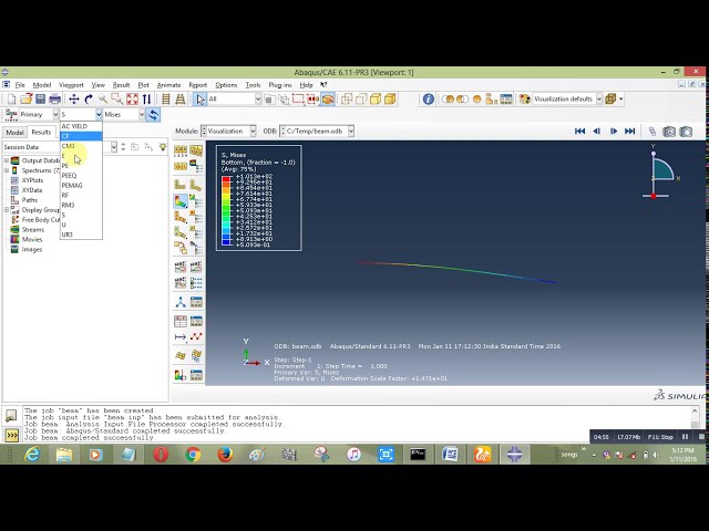 فیلم آموزشی: انحراف پرتو 1 بعدی در ABAQUS