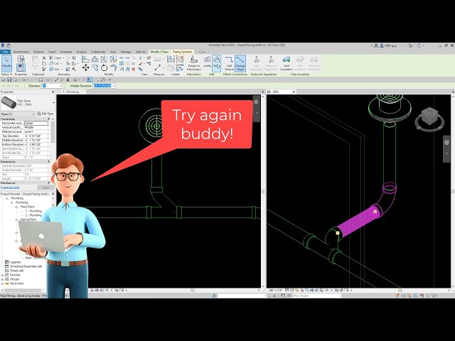 فیلم آموزشی: Piping شیب دار در Revit - آموزش کامل با زیرنویس فارسی