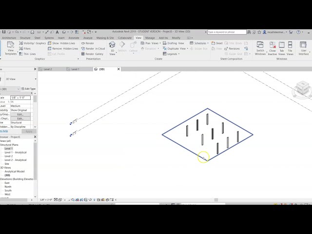 فیلم آموزشی: Autodesk Revit - Revit Structural Systems - قرار دادن اجزای ساختاری در یک شبکه با زیرنویس فارسی