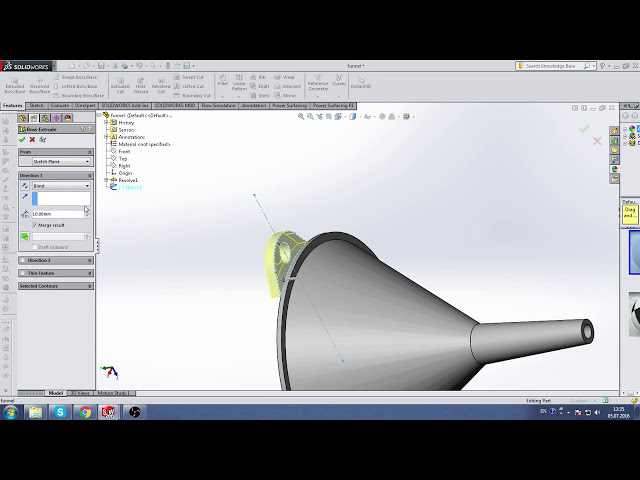 فیلم آموزشی: نحوه ساخت قیف در SolidWorks