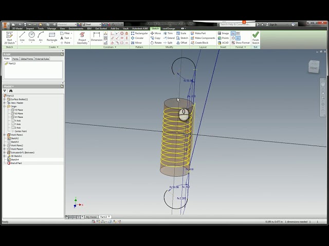 فیلم آموزشی: Autodesk Inventor 2016: Hook Ended Spring (پارامترها، طرح سه بعدی و فرم ها)