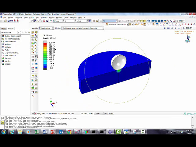 فیلم آموزشی: Abaqus CAE/Standard: استفاده از عنصر تنش تقارن محور برای مدل سازی تست سختی برینل