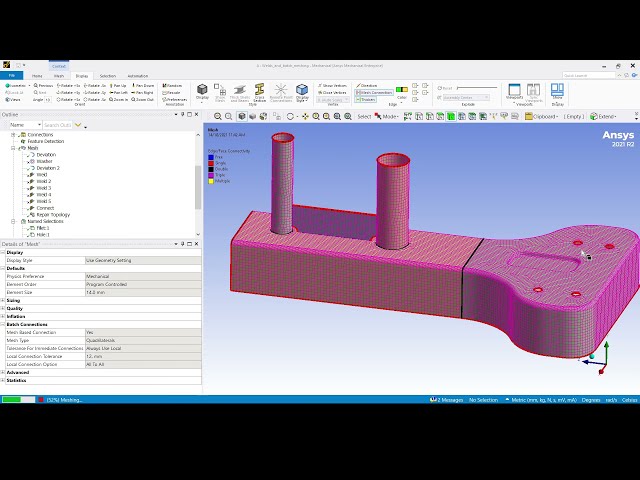 فیلم آموزشی: به روز رسانی Ansys 2021 R2 Structures - Meshing: Batch Connections (بخش 4 از 4) با زیرنویس فارسی