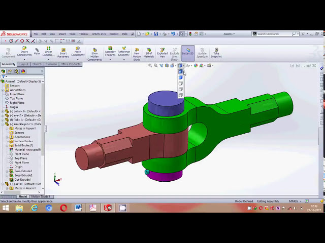 فیلم آموزشی: آموزش کامل طراحی مونتاژ اتصال بند انگشتی Solidworks. با زیرنویس فارسی