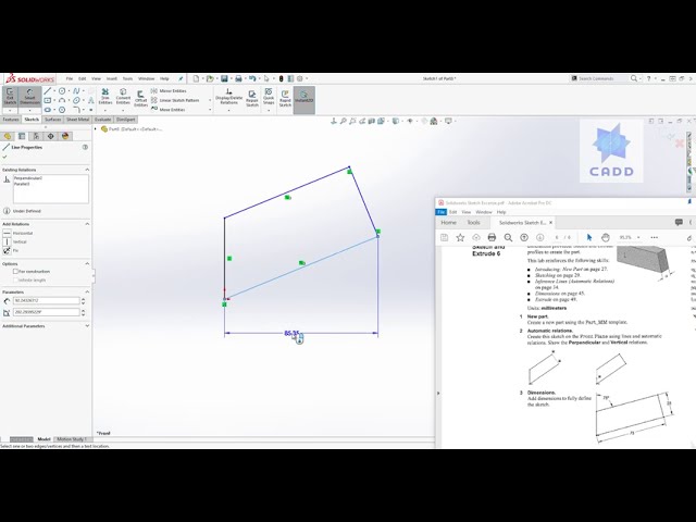 فیلم آموزشی: آموزش SolidWorks برای مبتدیان برای ایجاد اسکچ و اکسترود با زیرنویس فارسی