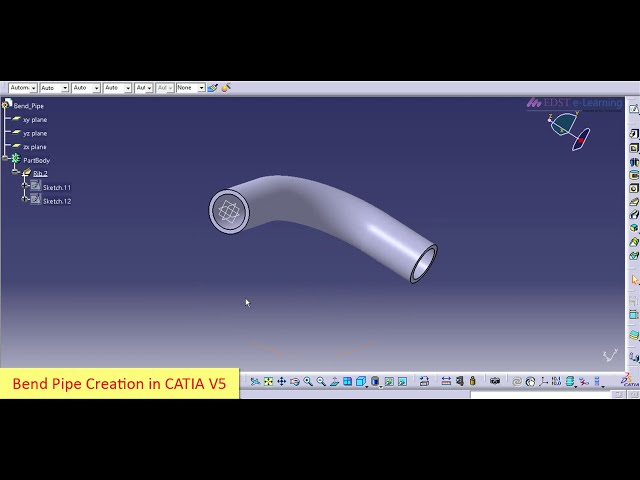 فیلم آموزشی: نحوه ایجاد خم در لوله ها در طراحی قطعه CATIA V5 | آموزش الکترونیکی EDST