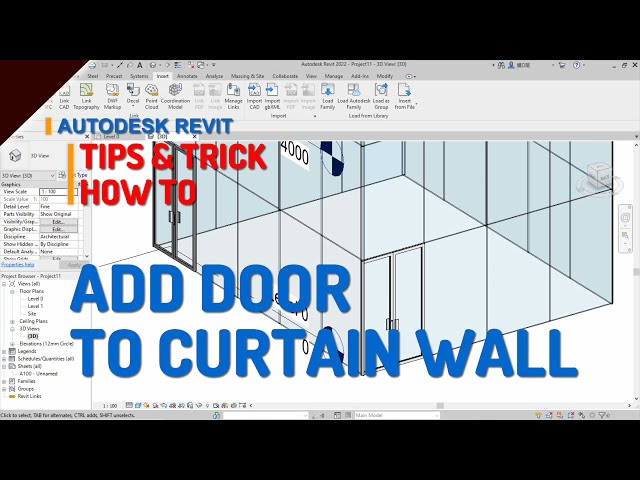 فیلم آموزشی: Autodesk Revit چگونه درب را به دیوار پرده اضافه کنیم با زیرنویس فارسی