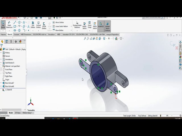 فیلم آموزشی: Solidworks در یک دقیقه: چگونه با استفاده از موجودیت های تبدیل، طرحی از مدل سه بعدی ایجاد کنیم؟ با زیرنویس فارسی