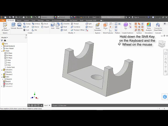 فیلم آموزشی: Autodesk Inventor - نحوه استفاده از ماوس برای زوم و پان با زیرنویس فارسی