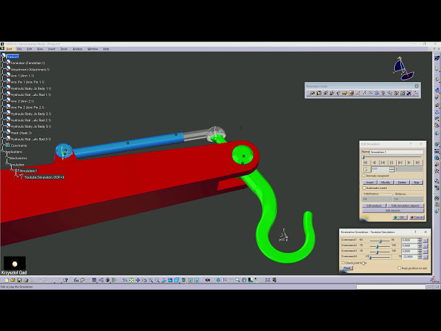 فیلم آموزشی: CATIA V5 - DMU KINEMATICS - HYDRAULIC ARM