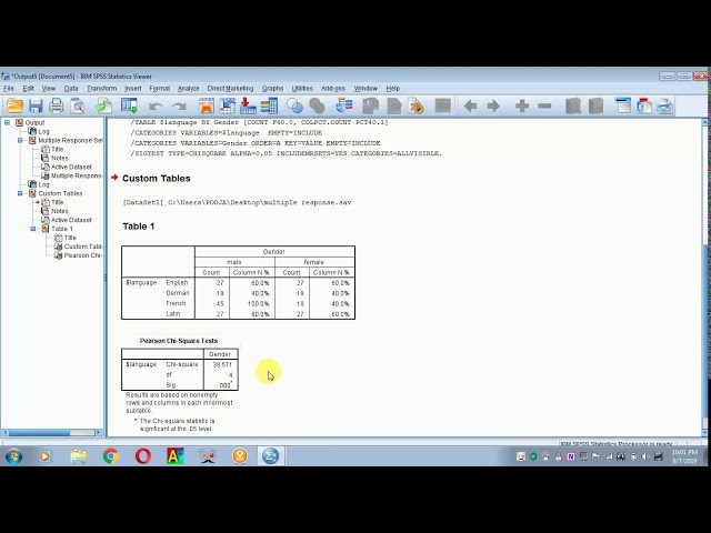 فیلم آموزشی: نحوه تعریف SPSS چند پاسخ و CHISQUARE