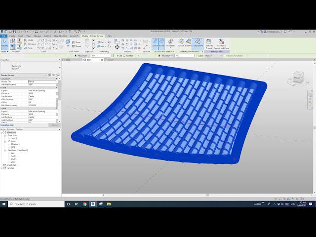 فیلم آموزشی: تمرین Revit (روز 229) - کاشی های سقف با استفاده از الگوی پانل پرده با زیرنویس فارسی