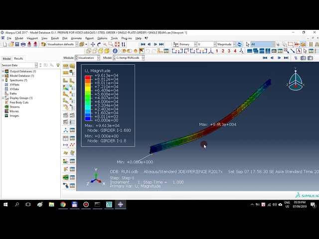 فیلم آموزشی: ABAQUS CAE/مثال 1: تیر فولادی I-تک تیر-المان صفحه-تحلیل خطی #abaqus #FEM #Ibeam