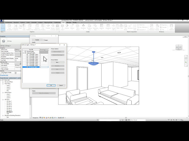 فیلم آموزشی: اضافه کردن نور و رندر در REVIT