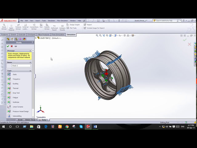 فیلم آموزشی: نحوه انجام آنالیز FEA روی رینگ چرخ در Solidworks