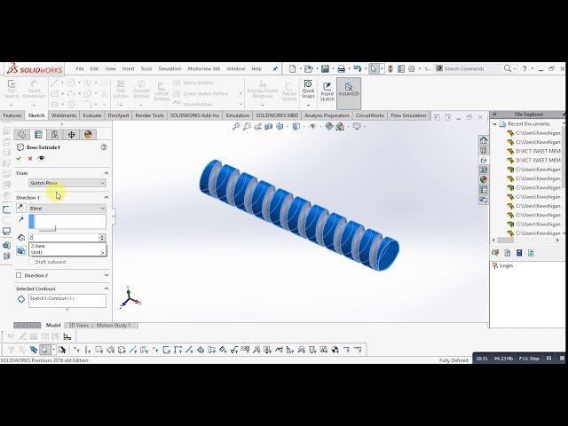 فیلم آموزشی: نحوه طراحی بال اسکرو در solidworks